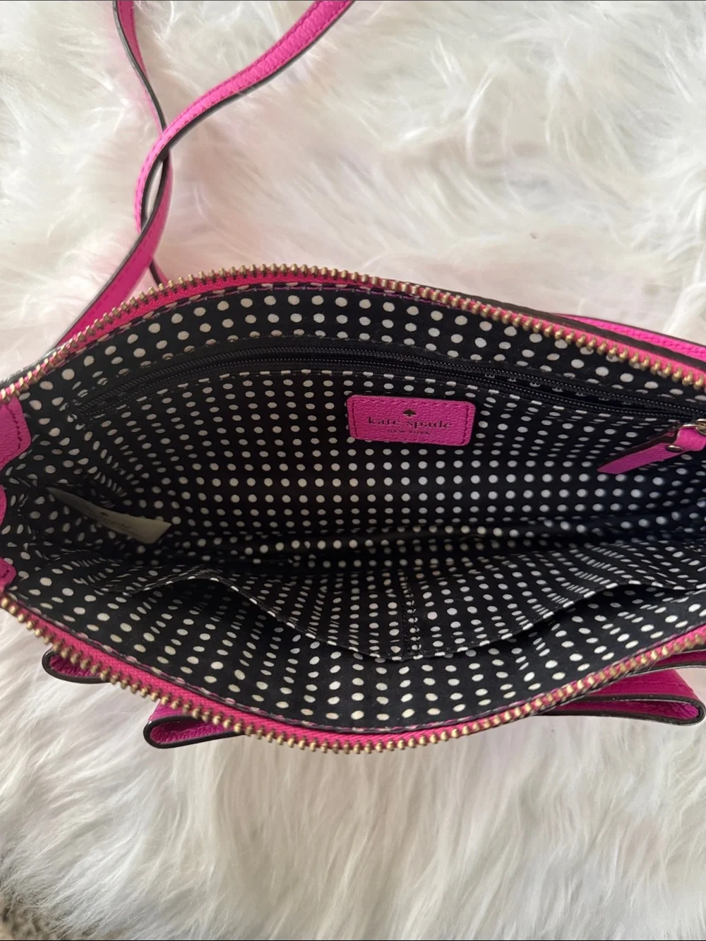 Kate Spade Y2K Hot Pink Leather Bow Crossbody Bag